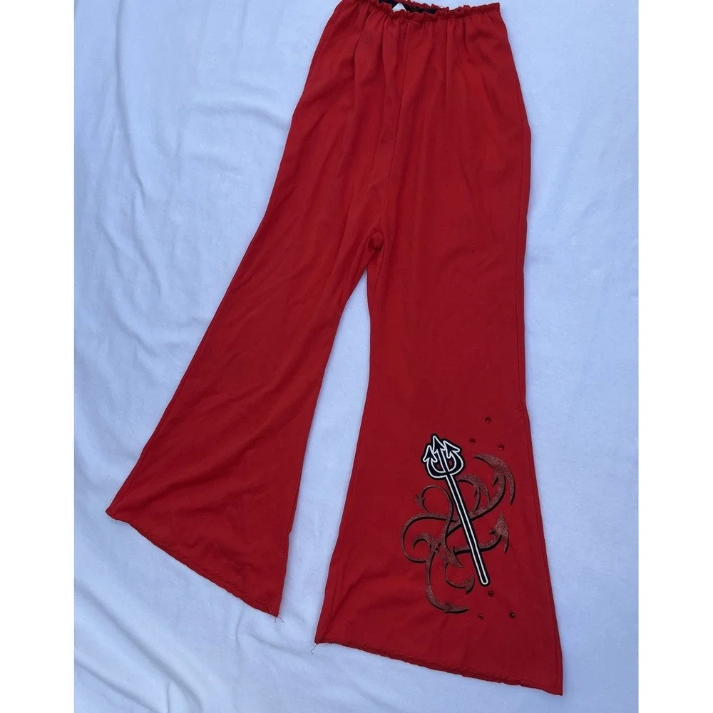 Y2K Girl's Devil Diva Costume Halloween Small 4-6 Flare Pants Pleated Babydoll